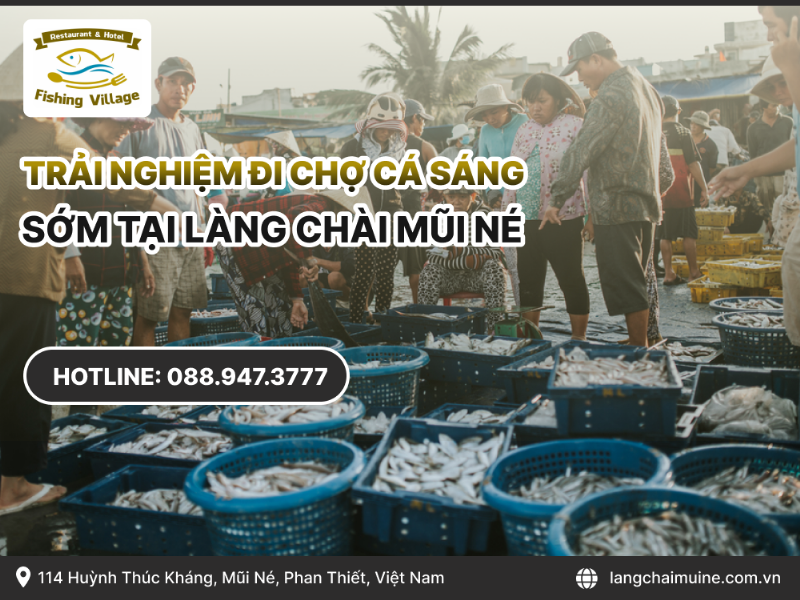 Cảnh buôn bán tấp nập tại bãi biển làng chài Mũi Né vào buổi sáng sớm