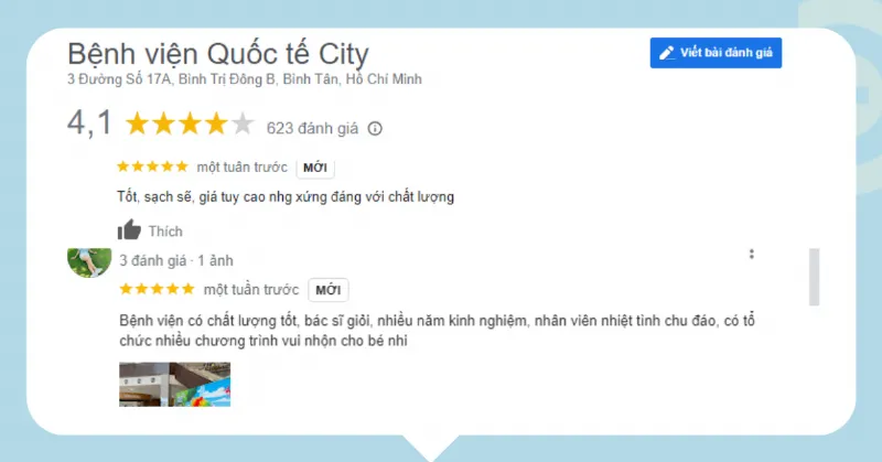 Review Bệnh viện Quốc tế City