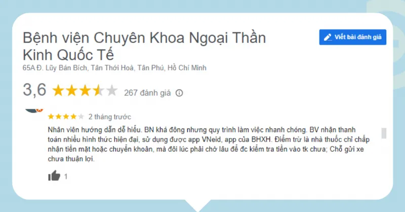 Review BV Chuyên khoa Ngoại Thần kinh Quốc tế