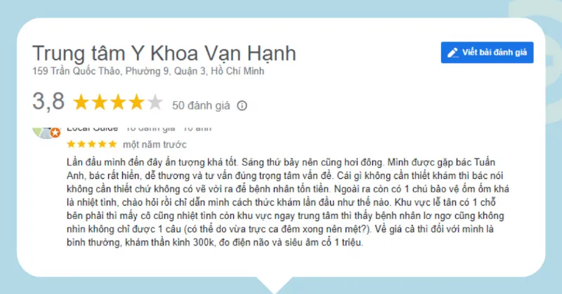 Review Trung tâm Y khoa Vạn Hạnh