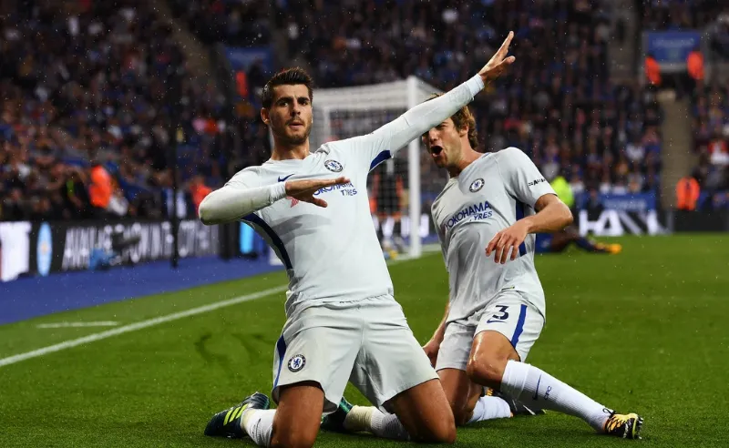 Álvaro Morata trong màu áo Chelsea