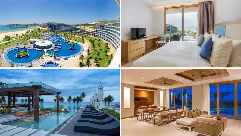 Hồ bơi vô cực tuyệt đẹp với tầm nhìn ra biển và thành phố tại Anya Hotel Quy Nhơn, mang đến không gian thư giãn sang trọng.